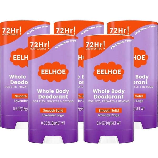 Deodorantstift til kvinder til hele kroppen, aluminiumsfri deodorantstift 72 timer (5 stk.)