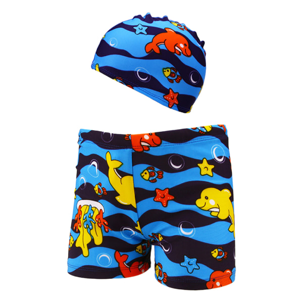 Toddler Boy Beach badebukse/shorts med caps, badedraktstrand