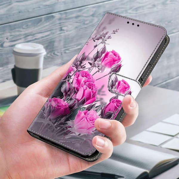 För iPhone 16 Pro Max Fodral Plånbok Stativ Mönstertryck PU Läder Flip Telefonfodral