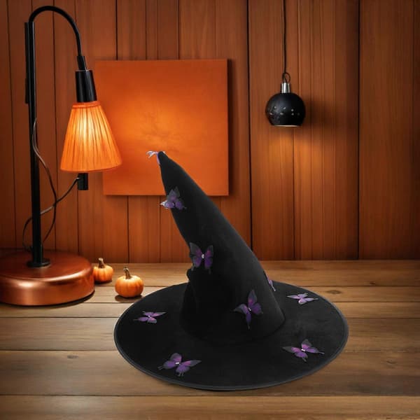 Halloween Heksehatt for Dekor Sommerfuglpynt til Fest A