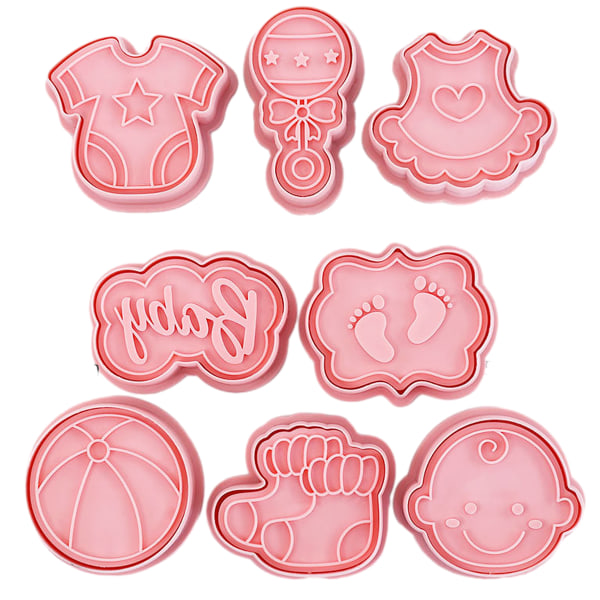 Baby Cookie Form Set -8 delar - Printed präglade molds