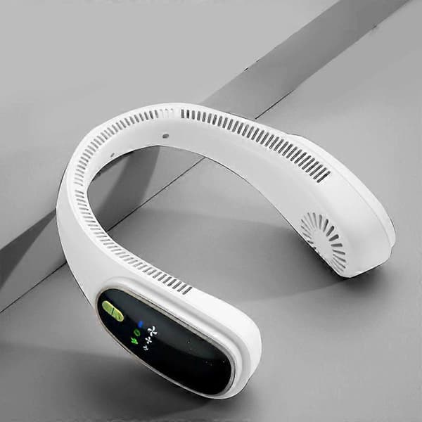Digitalt Display Hængende Halsventilator USB Genopladelig Køleventilator Bærbar Sommerluft