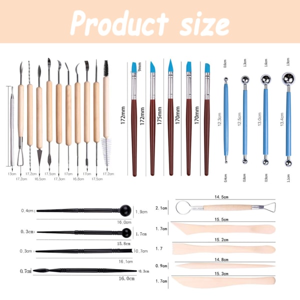 36 Pcs Pottery Clay Sculpting Tools Polymer Clay Tools, Pottery