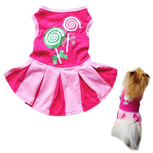 Lemmikki Minimekko Cheerleader-mekko Koira Puuvilla Kesämekko