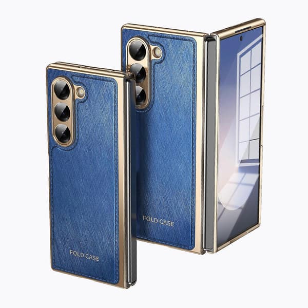 Integrerat guldkabel silverbrokadplätering telefonfodral blått för Samsung Galaxy Z Fold6