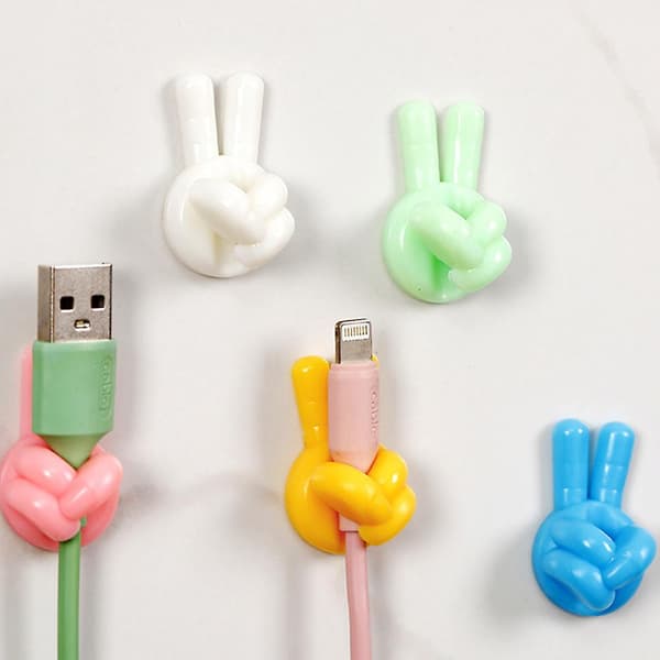 Mini Manage Wire Stick Hook Fleksibel Bærbar USB Datakabelklemme til Hjemmekøkken A