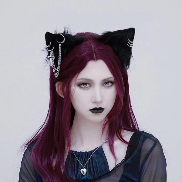 Cat Ears Accessories Punk Gothic Cross Cat Ears Pandebånd