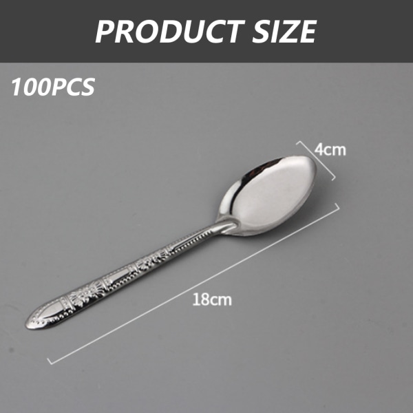 100 Pieces Dinner Forks, 18cm Silvery Spoon, Stainless Steel