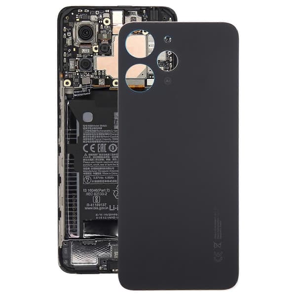 Xiaomi Redmi 12 4G OEM lasimateriaalinen akun takakansi, musta