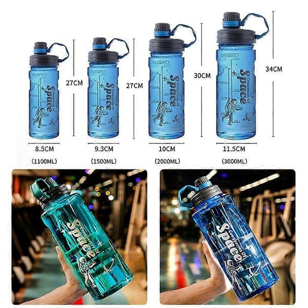 2 liters sportvattenflaskor transparent plastvattenkopp BPA-fri vattenflaska