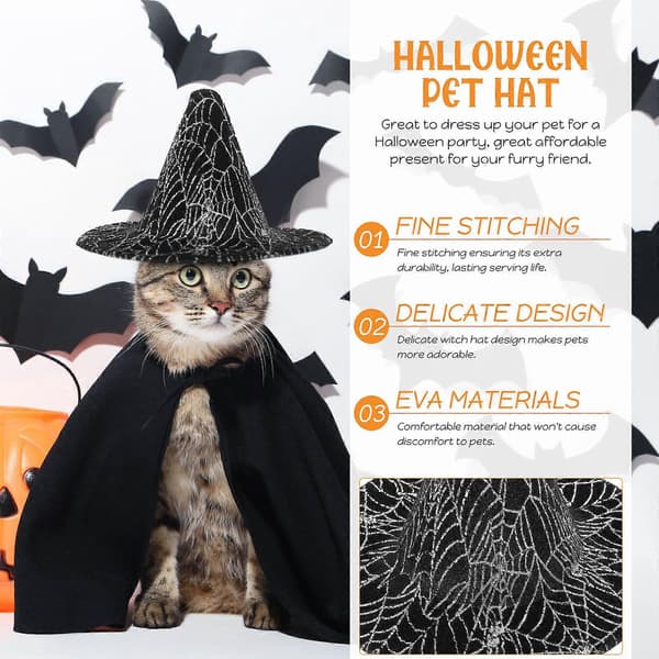 Docka Häxhatt för dekoration Halloweenfest Husdjurstillbehör A