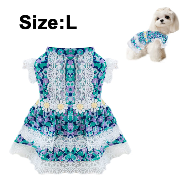 Floral Dog Dress for Small Dogs Cats Girls Cute Princess Lace