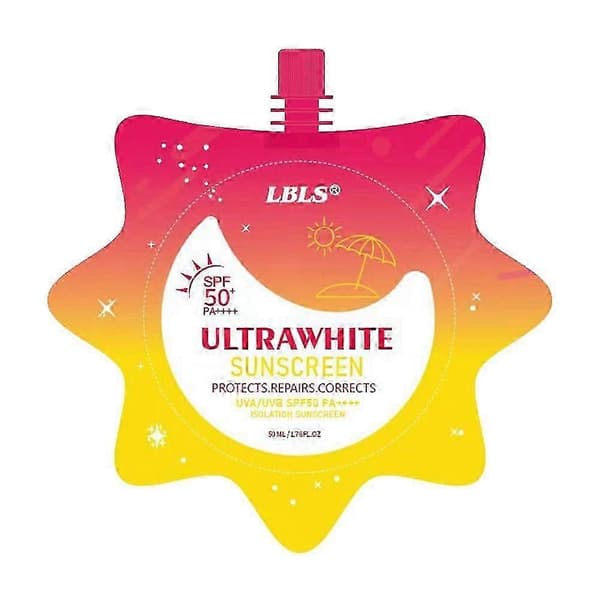Mild 50 ml lätt solkräm för ansikte och kropp, bredspektrum SPF-skydd, vattenresistent, kladdfri A
