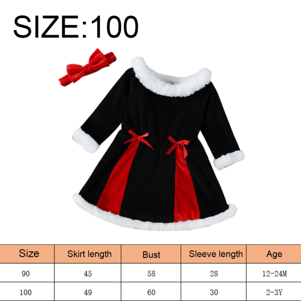 Tyttöjen pitkähihainen yksiolkainen mekko Lasten joulumekko