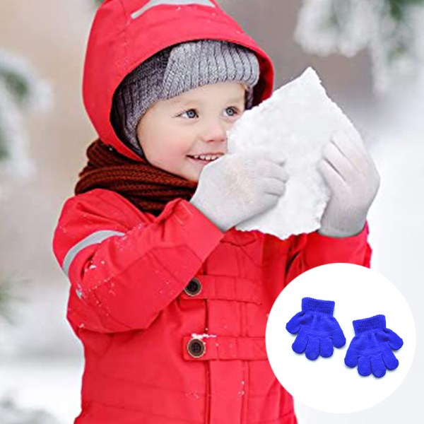 Børns vintervarme monokrome femfingerhandsker