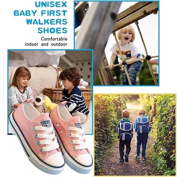 Småbarn Little Kid Gutter og Jenter Klassiske Cotton Slip On Sneakers Gutter og Jente Low Top Canvas Sneakers for barn