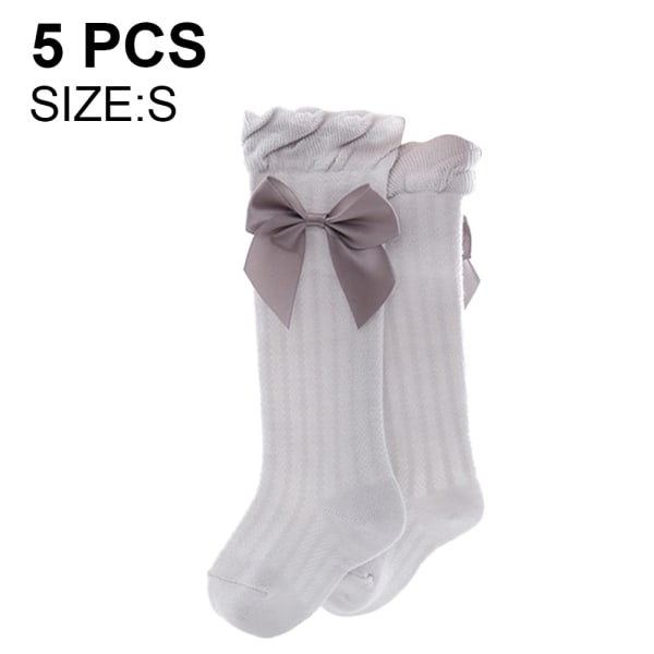 5 Pair of pretty stockings with bows for baby girls