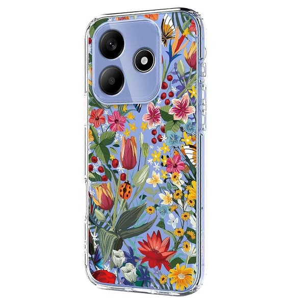 Blomstermønster Malet TPU Telefoncover til Redmi Note 14 4G 163.25mm