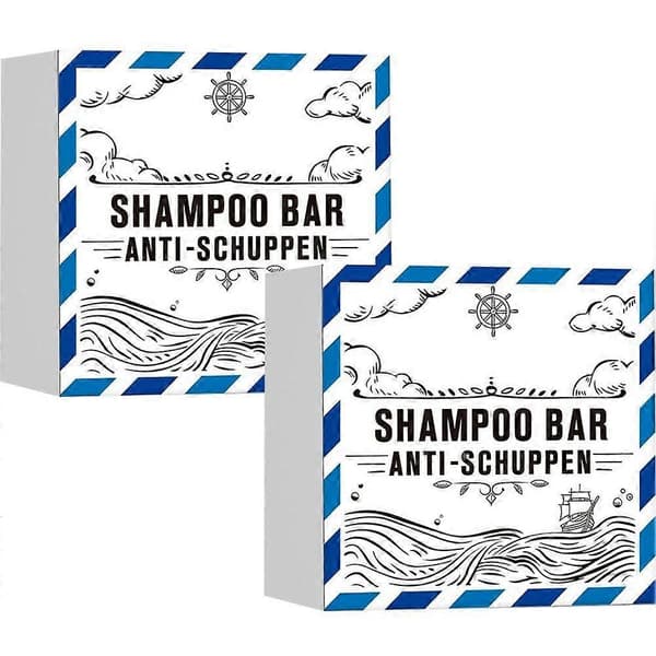 Solid Anti-Skæl Shampoo - Solid Shampoo Mænd & Kvinder - 3-i-1 Brusegel Mænd til Hår, Ansigt, Krop (2 stk.)