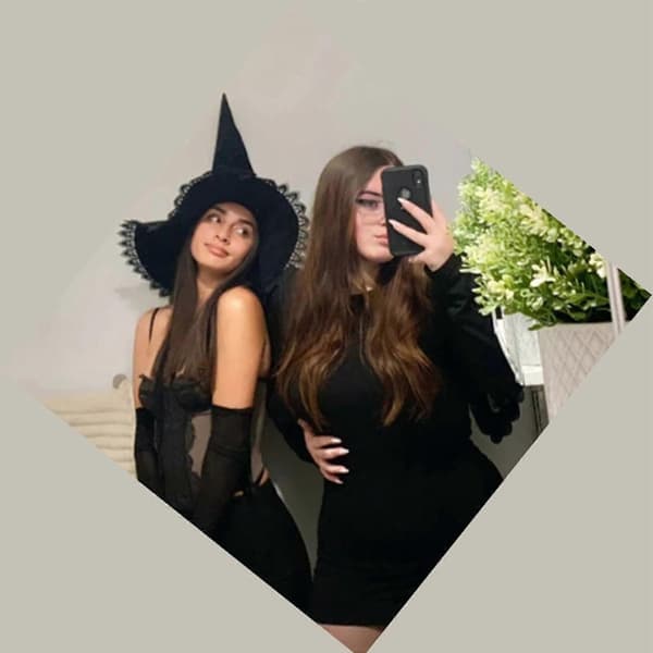 Halloween Heksehat Kvinder Halloween Kostume Tilbehør Sorte Heksehatte Kvindehatte Med Blondekant Til Halloweenfest Cosplay A