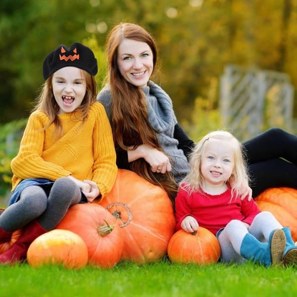 Halloween festhat sort uldent materiale til dekoration 1 stk A