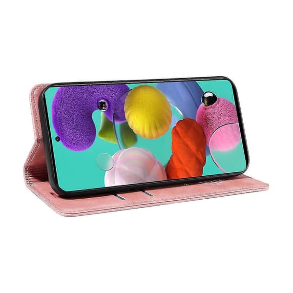 Etui til Samsung Galaxy A51 4G Læder Folio Pung Magnetisk Beskyttelse...Pink