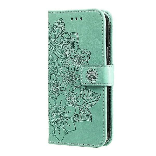 Syvbladede blomster preget skinntelefondeksel til Samsung Galaxy S25 Edge 5G