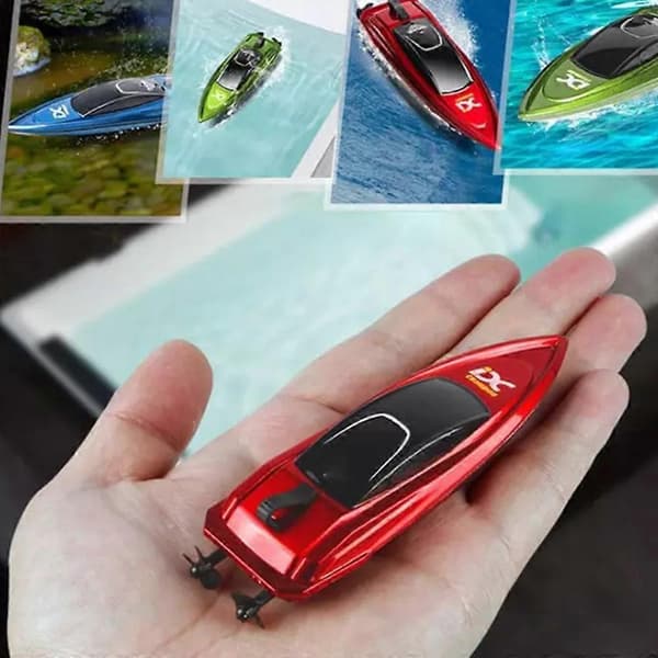 Mini RC Båt Elektrisk Motorbåt, RC Båtar för Barn, Snabb Fjärrkontrollbåt (Blå)