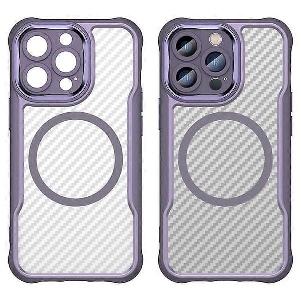 Kompatibel med iPhone 13 Pro Magnetiskt telefonfodral TPU+PC Baksida Kolfibertextur A