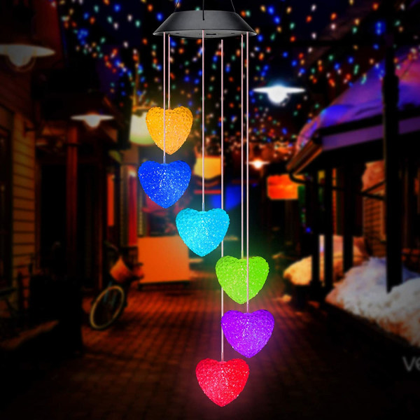 Solar LED Outdoor Love Wind Chime Lahja Äidin Isoäidin muistomerkki