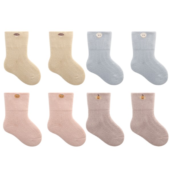 Baby Boys Girls Socks - 4 Par Toddler Tjocka Varmt Sömlösa