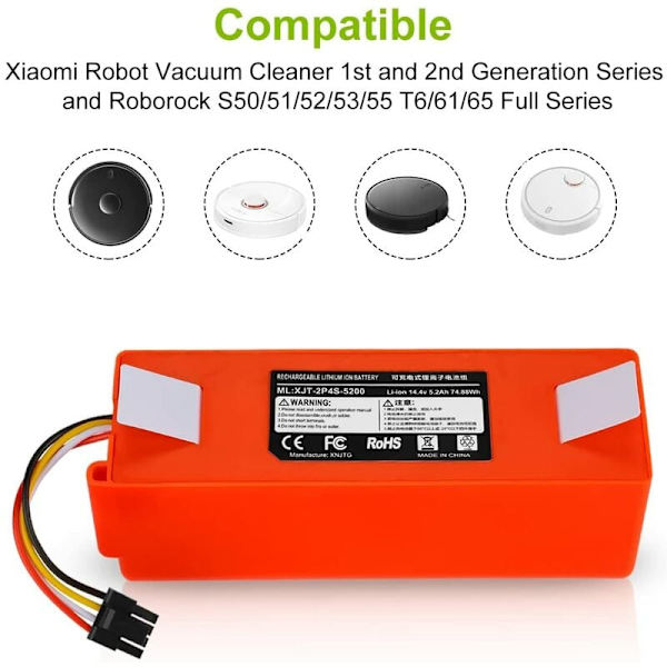 Passer til Xiaomi sten fejerobot 14.4V batteri