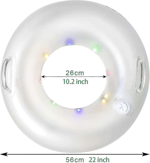 Uppblåsbara poolflottar, poolflottar för vuxna, poolflottar för barn med färgglada LED-lampor, LED-poolflottar sommarvatten-AM A