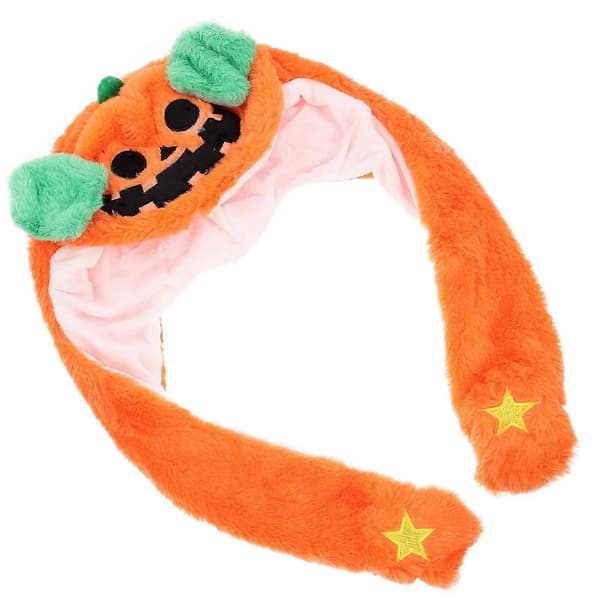 Halloweenhatt Orange för fest Huvudbonad Öronrörlig hatt A