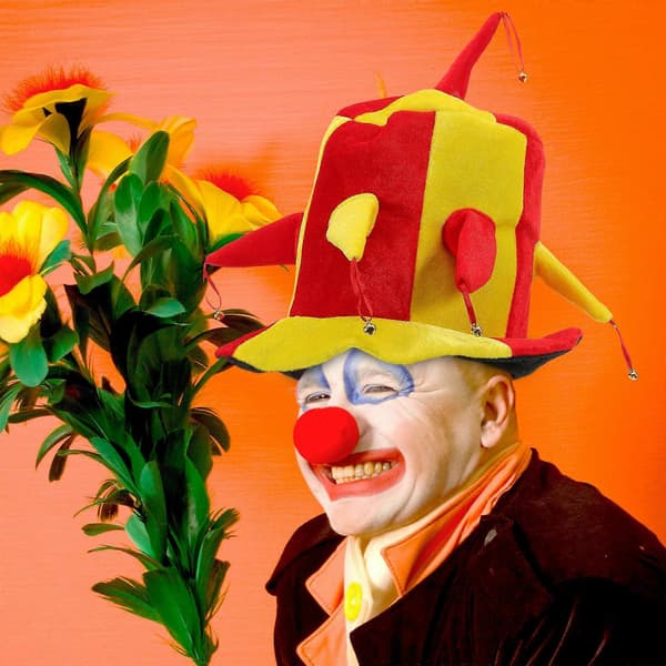 Flerfarvet klovnehat til Halloween karnevalsfest A