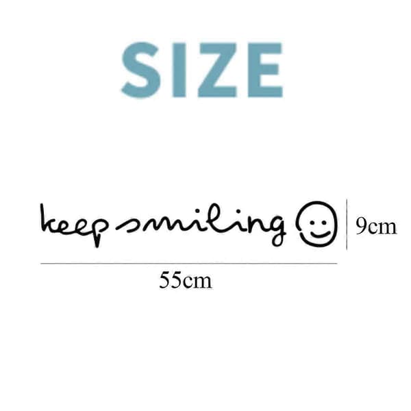 Keep smiling -seinätarra makuuhuoneen sisustukseen