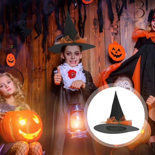 2 stk. orange heksehat til Halloween kostume cosplay tilbehør A