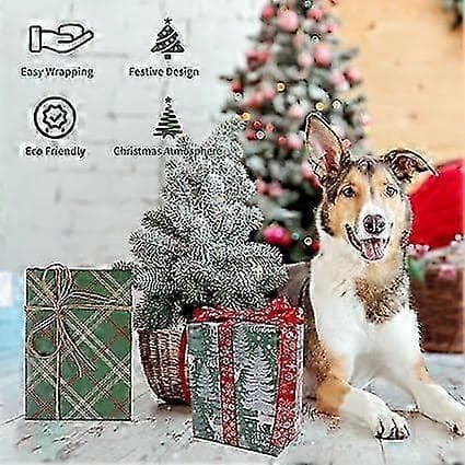 Julklappspapper Rulle x 3M, Julklappspapper Guldpläterad Yta Lämplig Stor Present, Återvinningsbart Omslagspapper för Barn som Slår in Presenter A