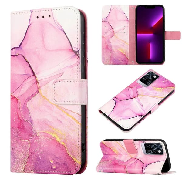 För Infinix Note 10 Pro / Note 10 Pro NFC PT003 Marmormönster Flip Läder Telefonfodral