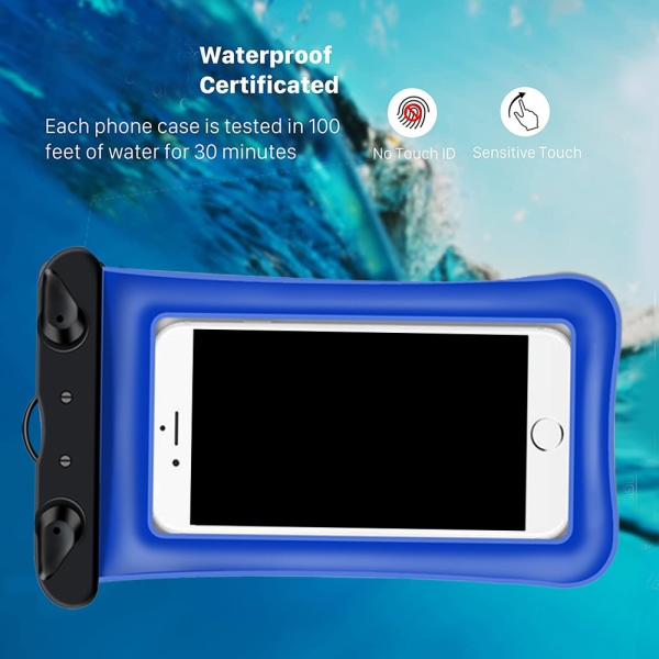 Vanntett flytende og flytende mobiltelefon vanntett etui tørt
