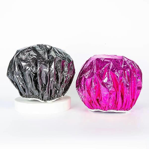 Dusjhette Rose, termisk isolasjon, aluminiumsfolie, elastisk hatt, badehette for kvinner, verktøy for permanent hår A