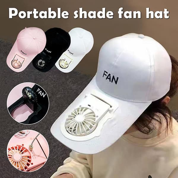 USB-ladehette med vifte Nyhet Baseball Golfhatt Topplue Solhatt på luefronten A