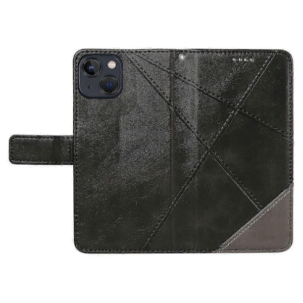 Til iPhone 14 Etui Pung Geometrisk PU Læder Telefoncover Kalvetekstur m A