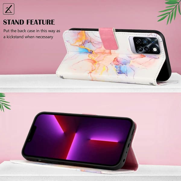 För Infinix Note 10 Pro / Note 10 Pro NFC PT003 Marmormönster Flip Läder Telefonfodral