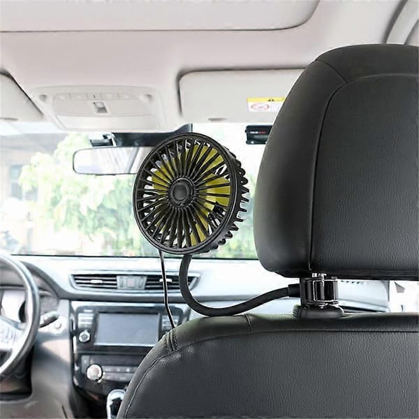 Bil Køleventilator Holdbar 360 Graders Bilventilator Universal 3-trins USB Bilkøling