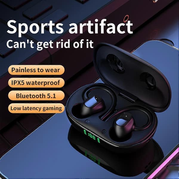TWS Trådlösa Bluetooth Hörlurar Sport Löpning Bas Hörlurar Öronkrok