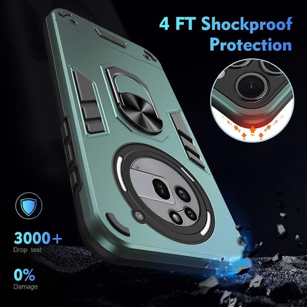 För Nothing Phone (3a) Pro Fodral PC+TPU Droppskydd Telefonfodral med Ringstöd