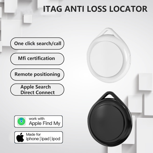 Key Finder, fungerar med Apple Find My (endast iOS), utbytbart bat