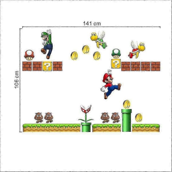 Super Mario Väggdekal, Dekaler för Barnkammare och Sovrum A