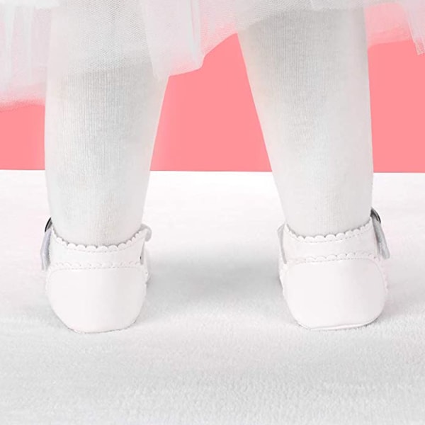 Baby flickor Mary Jane Flats Skor med halkfri mjuk sula Toddler First Walkers Nyfödd Princess Dress Skor Lätt Baby Sneaker Skor